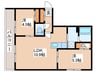 RESIDENCE SHINMEI MIYANONORI 2LDKの間取り