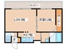 シエル桑園 1LDKの間取り