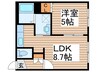 CASA東区役所前 1LDKの間取り