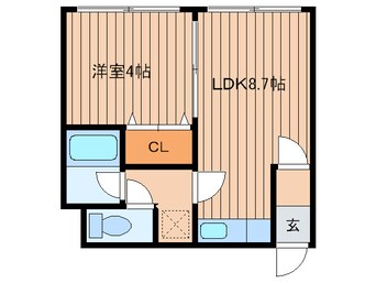 間取図 シングルステ－ジ北大前