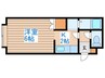 ドミ－ル発寒 1Kの間取り
