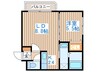 グレートヒルズ参番館 1LDKの間取り