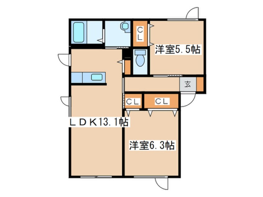 間取図 シャーメゾン新琴似