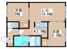レグザ山鼻 2LDKの間取り