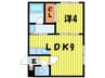EVERGREEN　KIKUSUI 1LDKの間取り