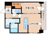 プライマル札幌桑園 1LDKの間取り
