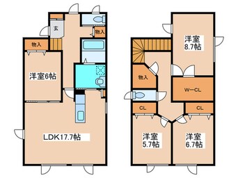 間取図 北22条東13丁目貸家