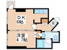 クオーレ円山公園 1DKの間取り