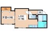 クイント菊水元町 1LDKの間取り