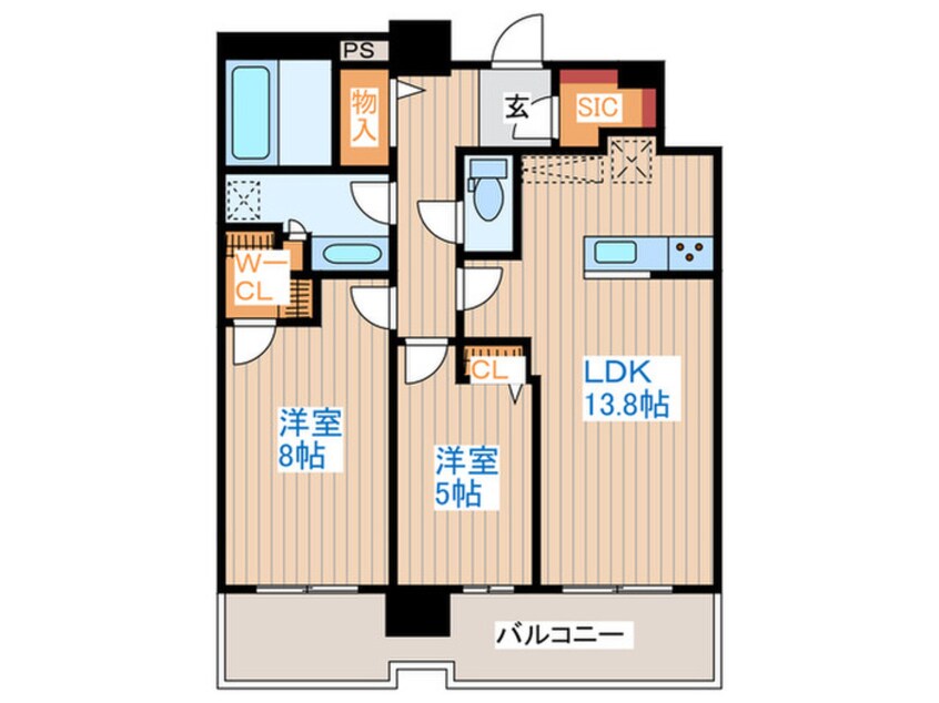 間取図 ﾌﾟﾚﾐｽﾄﾀﾜｰｽﾞ札幌苗穂AQUAGATE