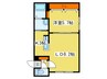グランメール北１８条 1LDKの間取り