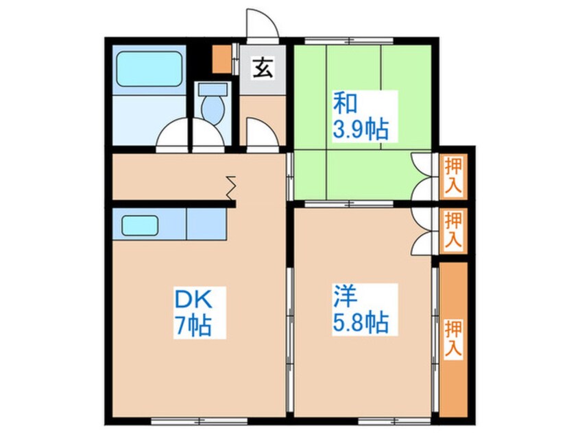 間取図 南４条ファミリ－ハイツ