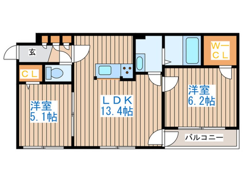 間取図 Ti amo miyanosawa