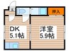 レジデンス松井 1DKの間取り
