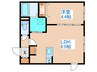 ル・ヌアージュ北円山 1LDKの間取り