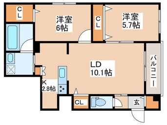 間取図 グランメールKM