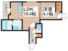 レスツオン北１３ 1LDKの間取り