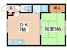 コーポラス幸 1DKの間取り