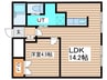 サンルート 1LDKの間取り