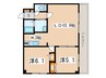グランカーサ南11条 2LDKの間取り