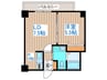 グランカーサ南11条 1LDKの間取り