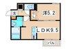 エリカ－ナ東札幌 1LDKの間取り
