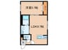 EXCELLENT HOUSE月寒 1LDKの間取り