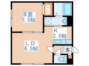 間取図 ボヌ－ル月寒