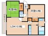 パークハイツB 2LDKの間取り