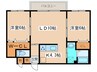 グランメール東札幌５条 2LDKの間取り