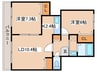 パークハイツI 2LDKの間取り