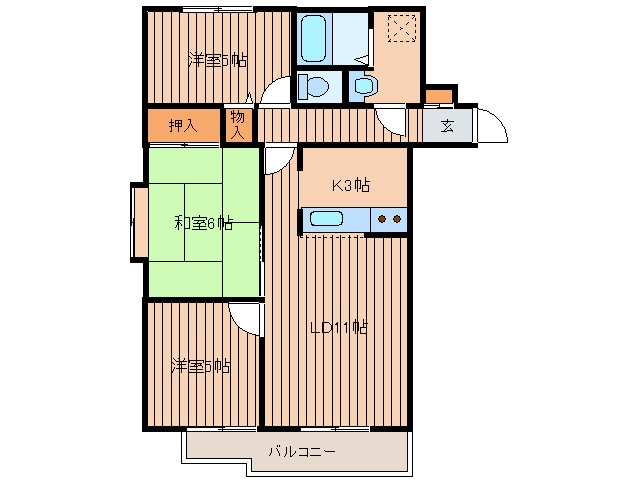 間取り図 ル－ブル大谷地