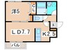 ル・ファール円山 1LDKの間取り