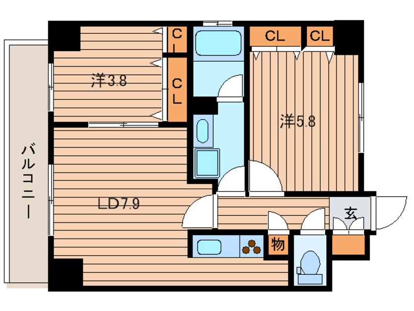 間取図 ＰＲＩＭＥ　ＵＲＢＡＮ大通東