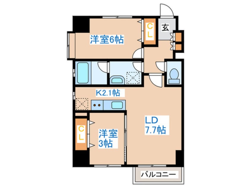 間取図 ＰＲＩＭＥ　ＵＲＢＡＮ宮の沢