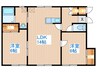 西尾マンションＢ 2LDKの間取り