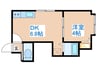 クレアメゾン発寒南 1DKの間取り