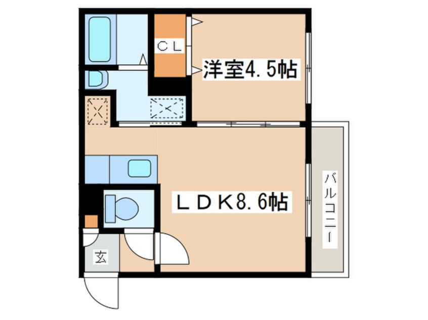 間取図 ハ－ミテ－ジ南郷通