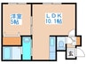 レジデンス大通公園 1LDKの間取り