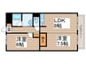 北愛マンション 2LDKの間取り