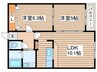 カ－ム北１８条 2LDKの間取り