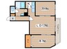 カ－ム北１８条 2LDKの間取り