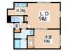 シルキー月寒東　B棟 1LDKの間取り
