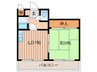 グランビュー中島公園 1DKの間取り