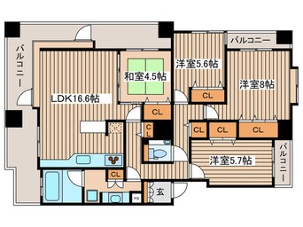 間取図 リバ－ビュ－山鼻