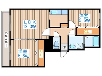 間取図 グランメール西野３－８