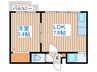 メトロサイドパレス北大前 1LDKの間取り