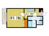 スカイヒルズＮ15 1Kの間取り