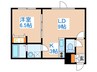 ビストロシェモア月寒 1LDKの間取り