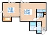 パ－ム　ハイツ 1LDKの間取り